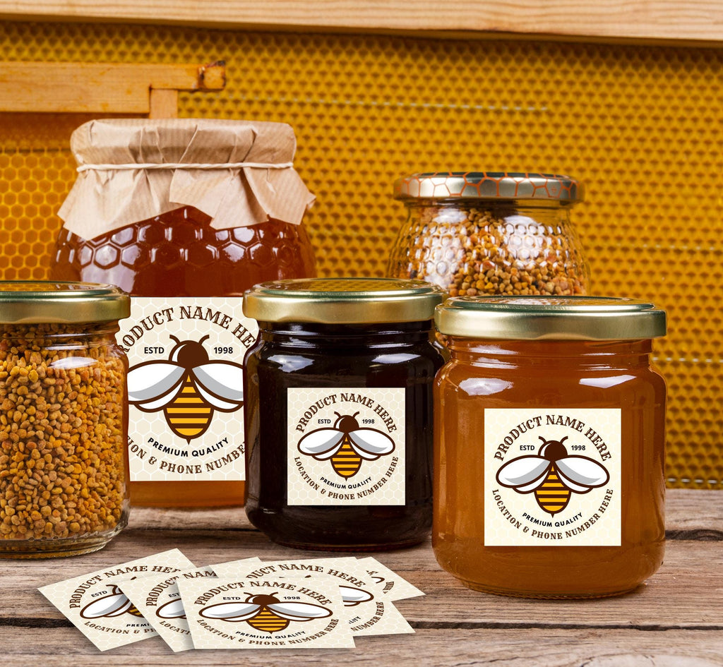 Personalized Honey Roll Labels, Custom Honey Product Stickers