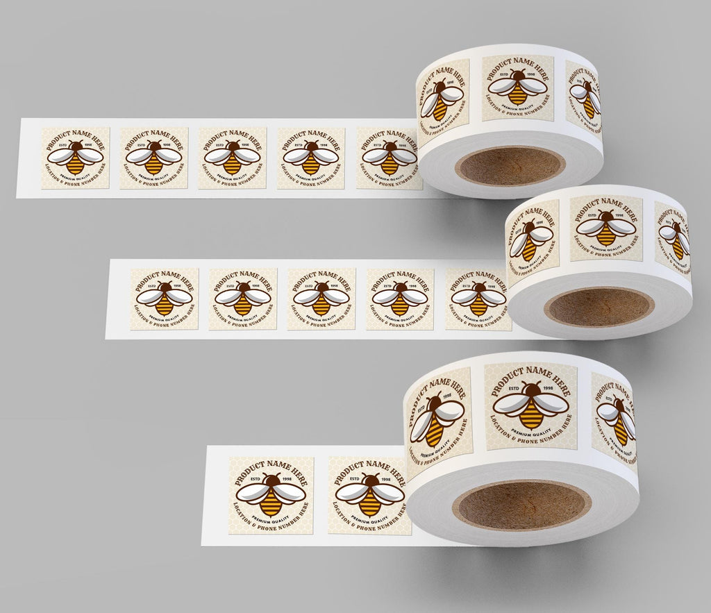 Personalized Honey Roll Labels, Custom Honey Product Stickers