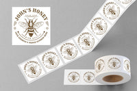 Personalized Honey Roll Labels, Custom Honey Product Stickers
