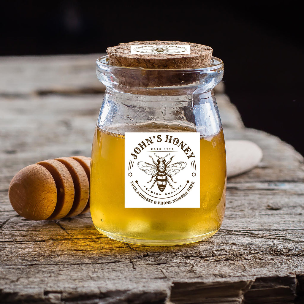 Personalized Honey Roll Labels, Custom Honey Product Stickers
