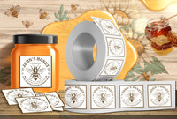 Personalized Honey Roll Labels, Custom Honey Product Stickers