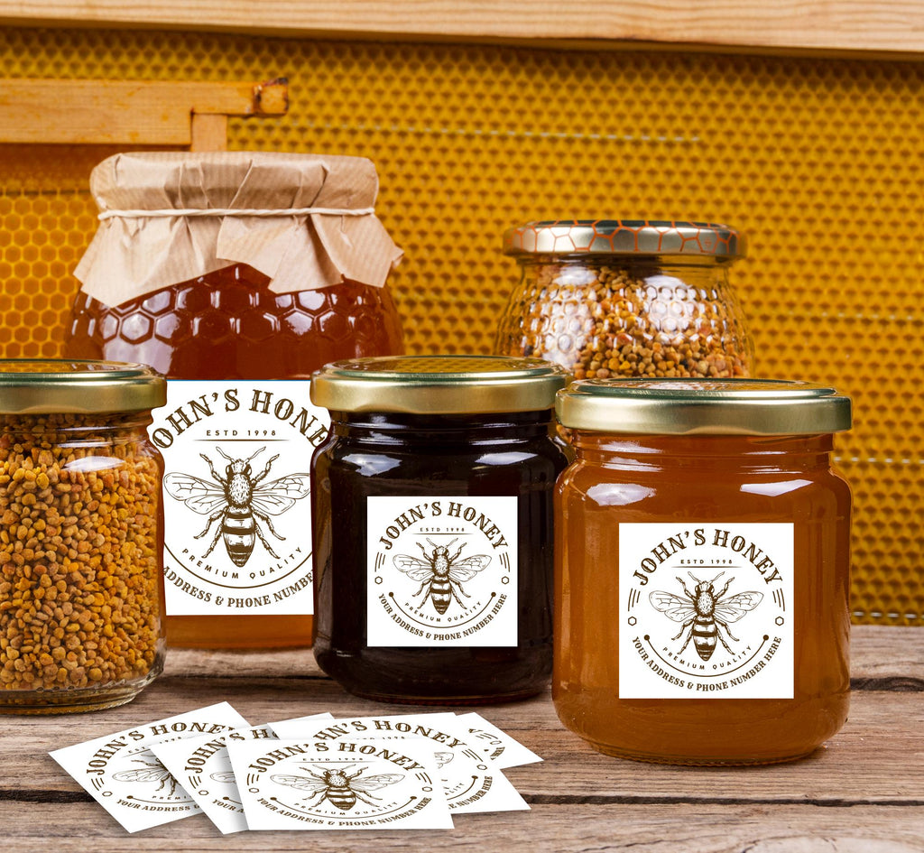 Personalized Honey Roll Labels, Custom Honey Product Stickers