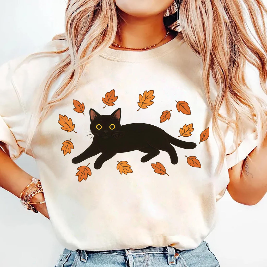 Cute Halloween Black Cat Short Sleeve T-Shirt