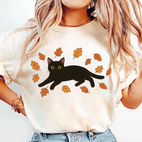 Cute Halloween Black Cat Short Sleeve T-Shirt