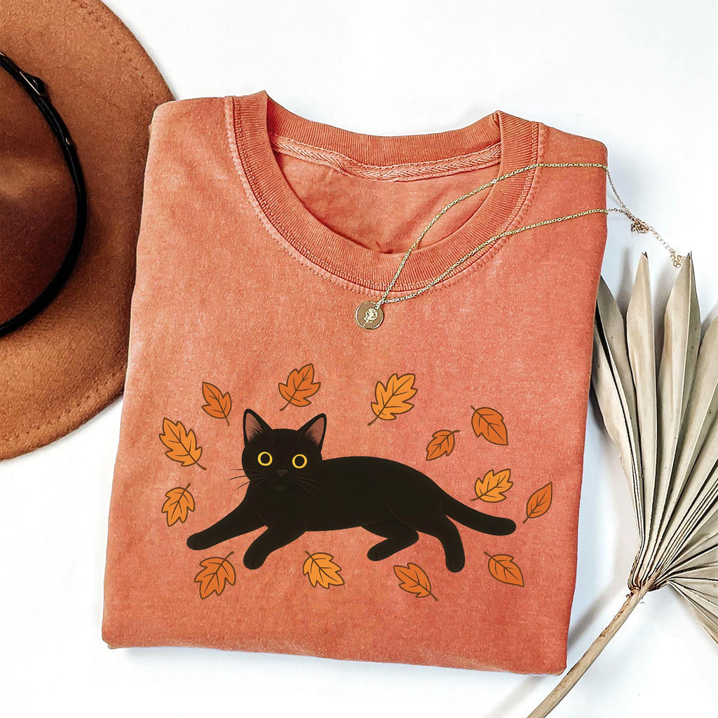Cute Halloween Black Cat Short Sleeve T-Shirt