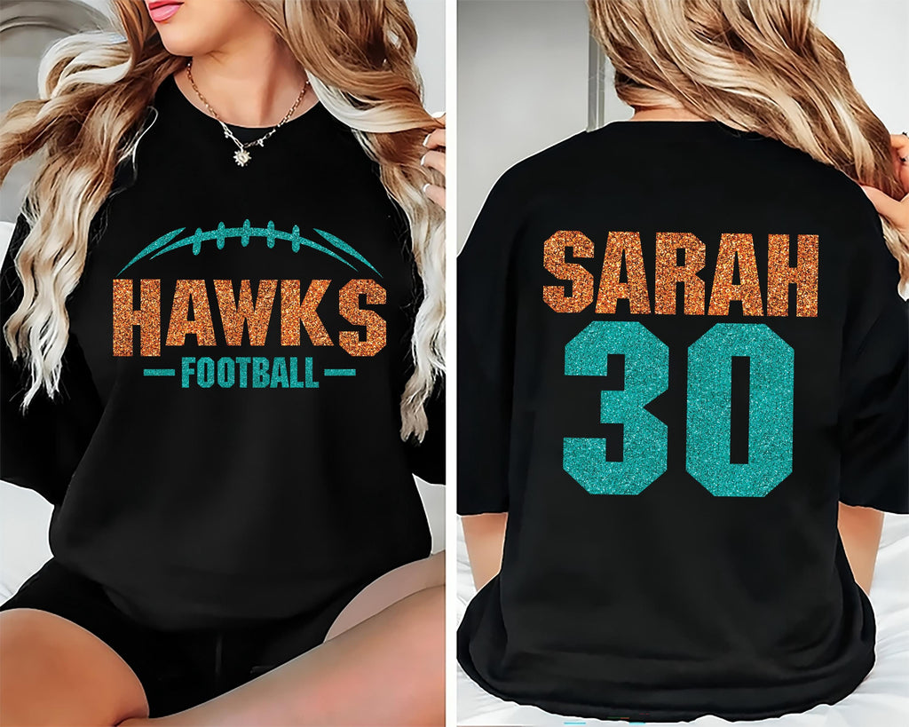 Custom Football Mascot Shirt, Personalized Team Spirit Tee, Football Mom Shirt, Two Sided