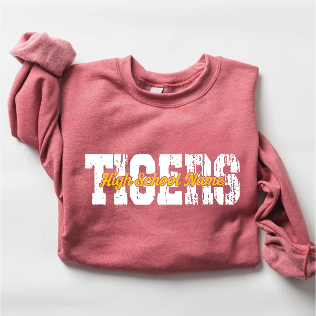 Custom Mascot Sweatshirt, Personalized School Spirit Shirt, Team Mascot Sweatshirt