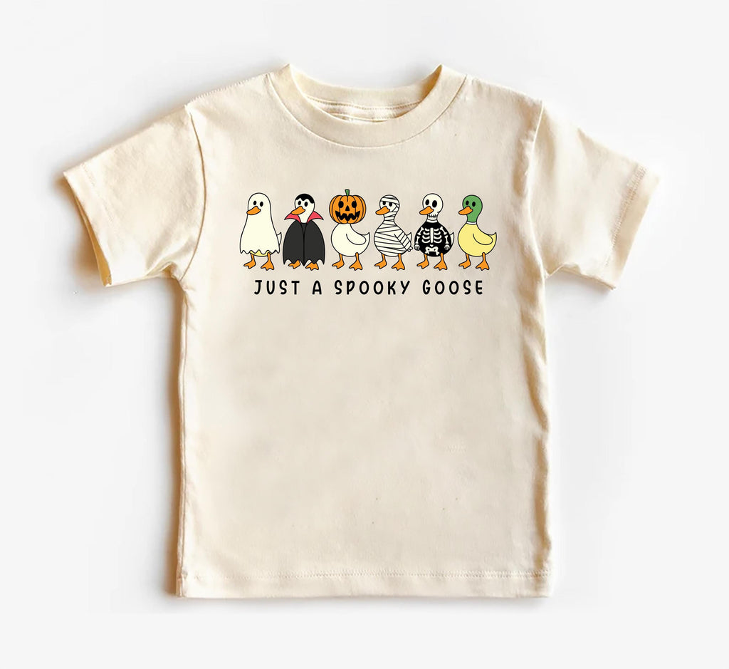 Halloween Goose Toddler Shirt, Just A Spooky Goose Infant Shirt, Funny Halloween Kids Tee