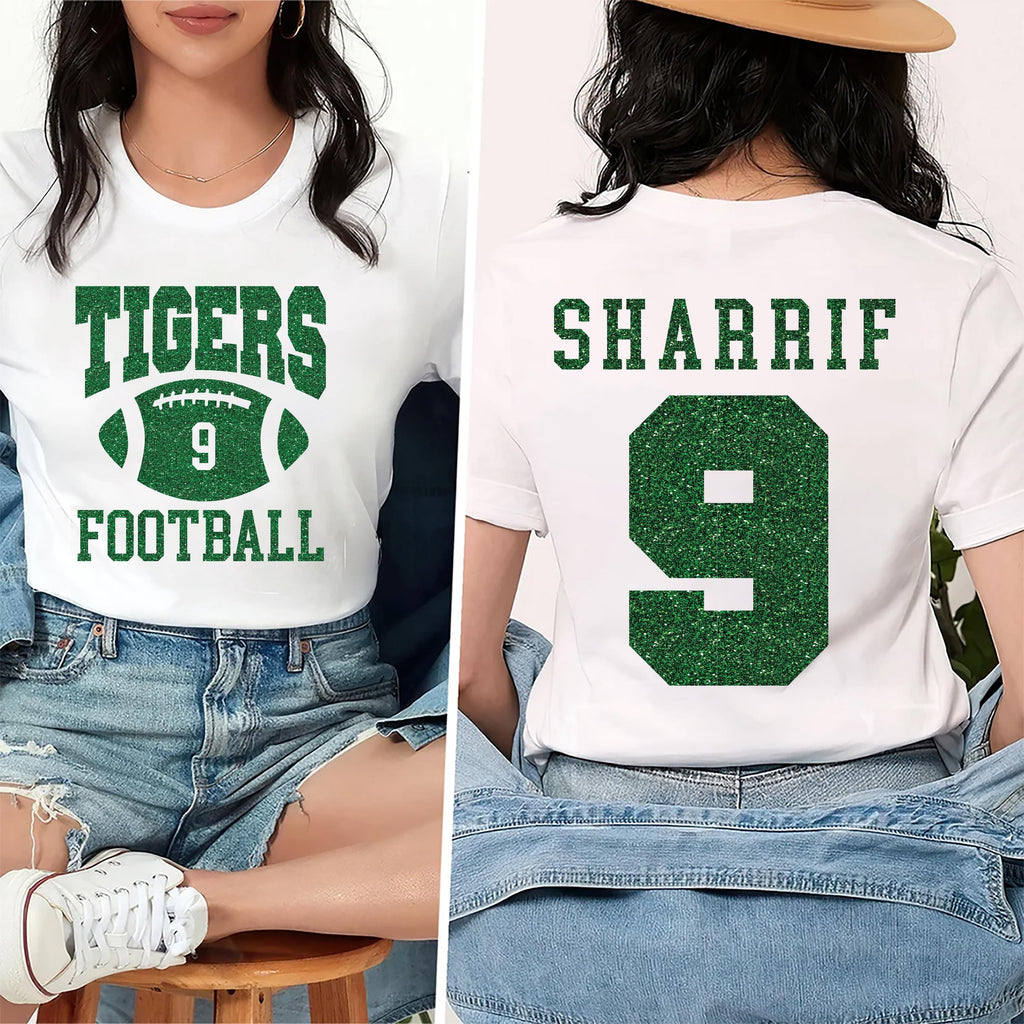 Custom Football Mascot Shirt, Personalized Team Spirit Tee, Football Mom Shirt, Two Sided