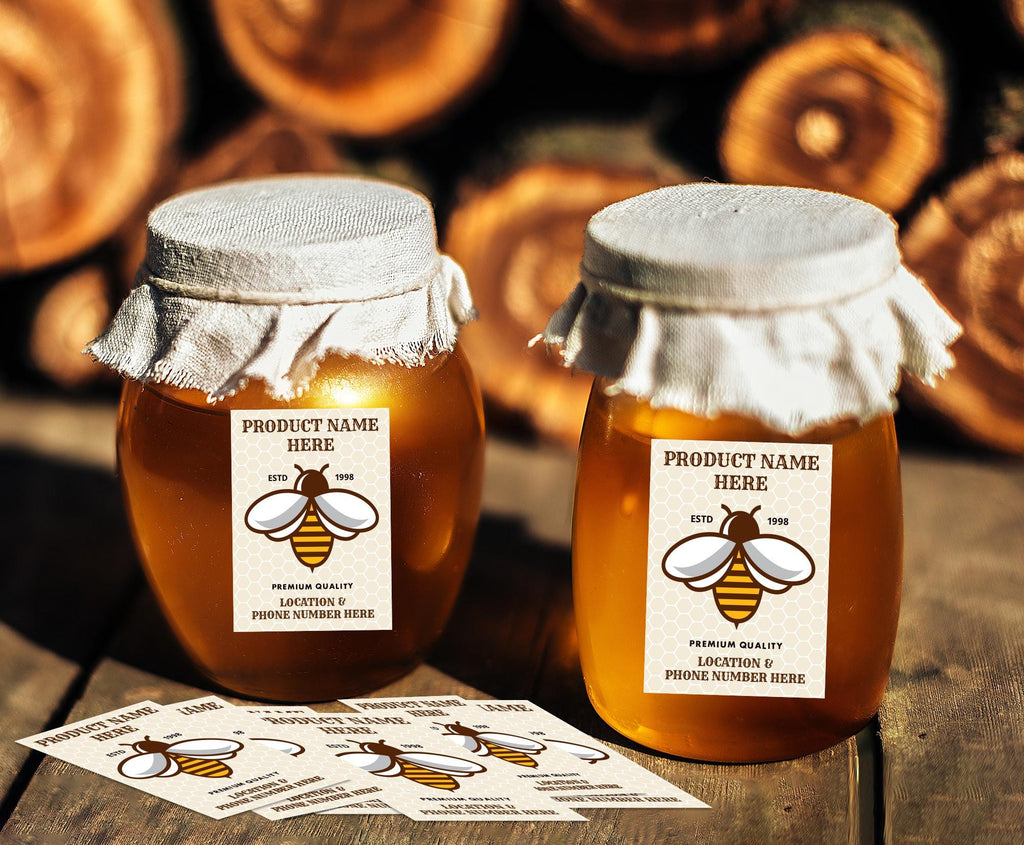 Personalized Honey Roll Labels, Custom Honey Product Stickers