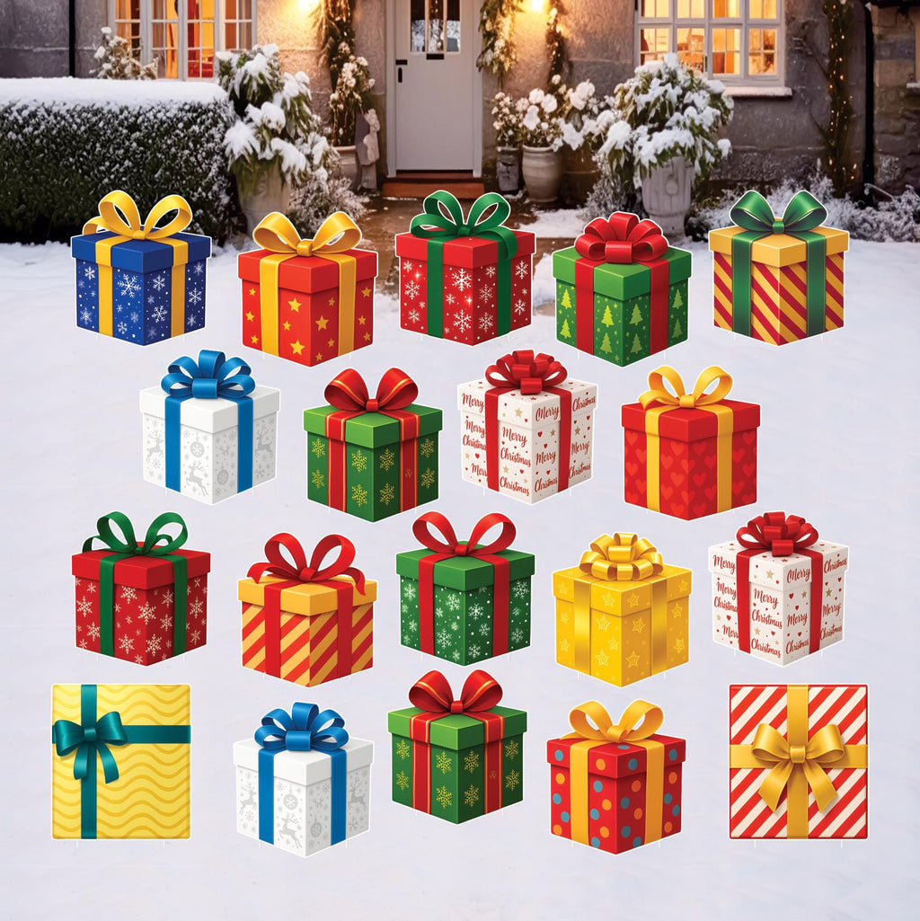 Peppermint Candy Christmas Yard Signs, Holiday Lawn Decorations with Stakes and Bows, Waterproof Outdoor Pathway Garden Patio Xmas Décor