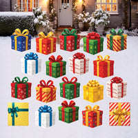 Peppermint Candy Christmas Yard Signs, Holiday Lawn Decorations with Stakes and Bows, Waterproof Outdoor Pathway Garden Patio Xmas Décor