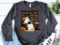 Halloween Ghost Book Reading Long Sleeve Shirt, Retro Bookish Halloween Shirt