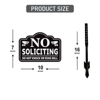 3 Pack No Soliciting Yard Sign with 16" Stake, Rust-Free Aluminum No Solicitors Warning Sign, Outdoor Home Privacy and Security Lawn Sign