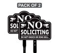 2 Pack No Soliciting Yard Sign with 16