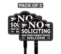 2 Pack No Soliciting Yard Sign with 16