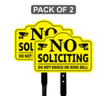 2-Pack No Soliciting Yard Sign with 16