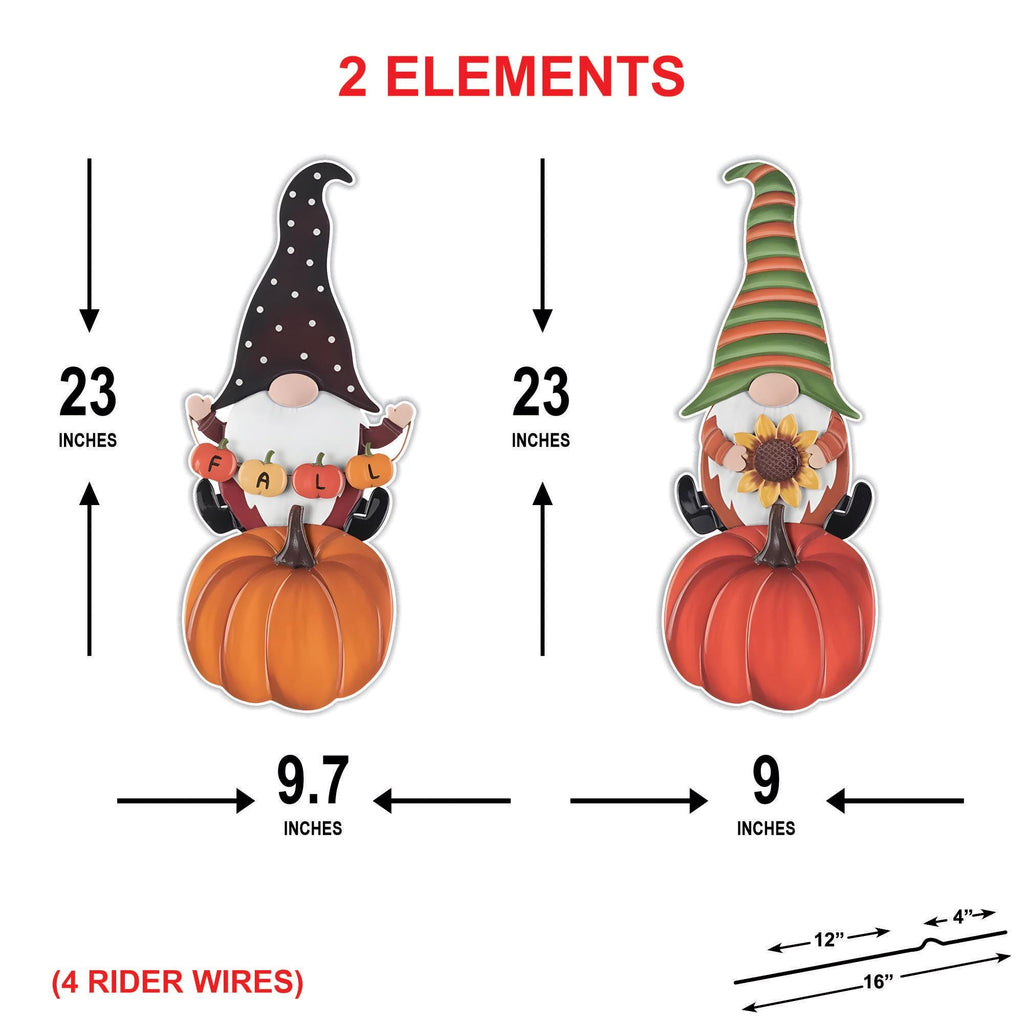 Fall Gnome Yard Signs, Thanksgiving Gnome Garden Stakes with Pumpkins and Sunflower, Autumn Outdoor Decor for Lawn Garden Porch Display