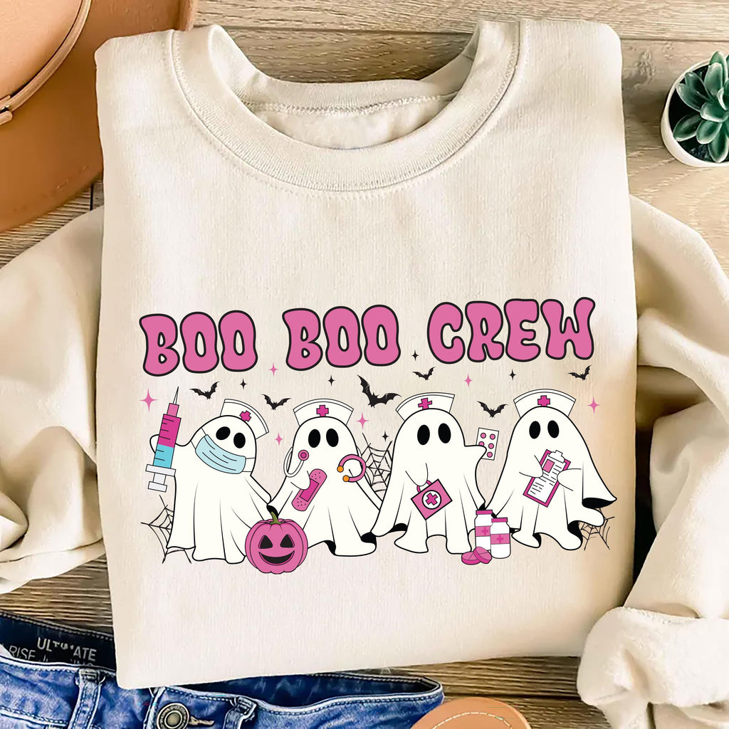 Boo Boo Crew Nurse Sweatshirt, Halloween Nurse Stethoscope Shirt, Spooky Season Sweatshirt