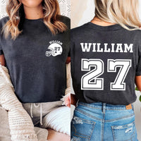 Customized Football Shirt, Your Name Football Shirt, Custom Football Mom Tee, Two Sided
