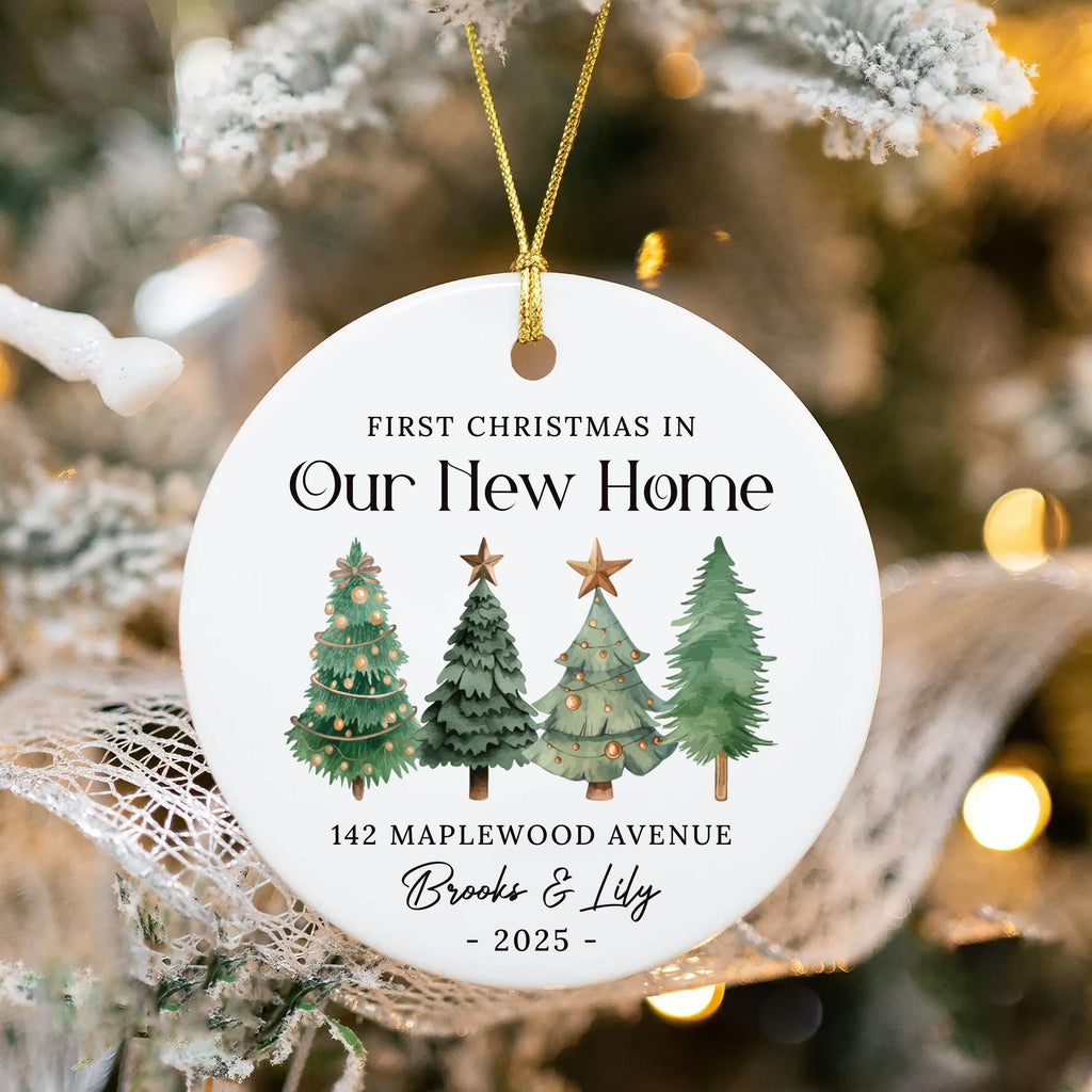 First Christmas in Our New Home Ornament, Personalized Our New House Ceramic Ornament, 2025 New Home Ornament, Our First Home Keepsake Gift