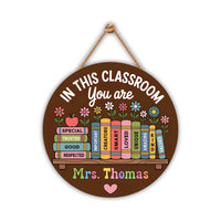 Personalized Classroom Door Sign 12", Custom Teacher Name Wall Plaque, Back to School Welcome Sign, First Day Gift for Educators