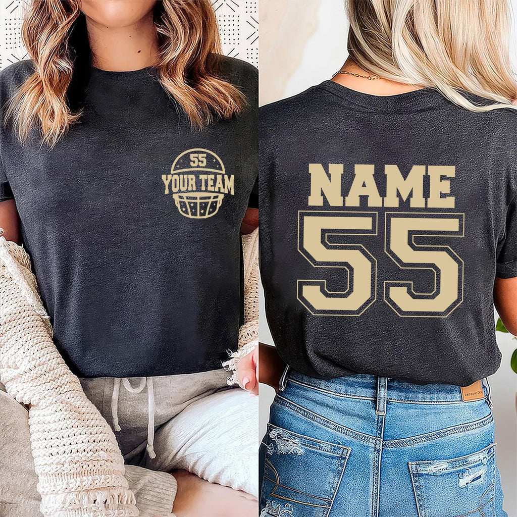 Custom Football Shirt, Your Number Football Shirt, Game Day Tee, Two Sided
