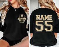 Custom Football Shirt, Your Number Football Shirt, Game Day Tee, Two Sided