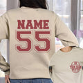 Custom Football Sweatshirt, Your Number Football Shirt, Game Day Sweatshirt, Two-Sided