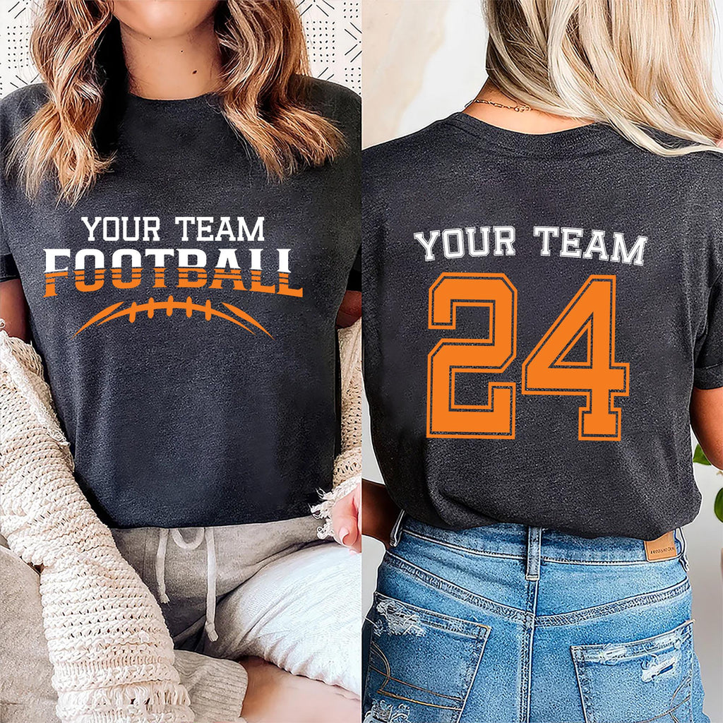 Customized Football Shirt, Your Name Football Shirt, Game Day Tee, Two Sided
