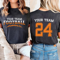 Customized Football Shirt, Your Name Football Shirt, Game Day Tee, Two Sided