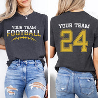 Customized Football Shirt, Your Name Football Shirt, Game Day Tee, Two Sided