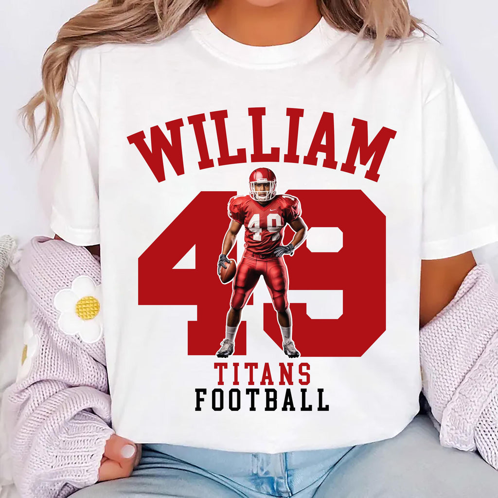 Custom Name and Number Football Player Shirt, Mom Football Shirt, Personalized Team Name Tee