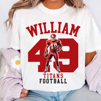 Custom Name and Number Football Player Shirt, Mom Football Shirt, Personalized Team Name Tee