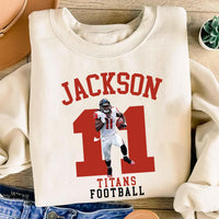 Custom Name and Number Football Player Sweatshirt, Mom Football Shirt, Personalized Team Name Sweatshirt