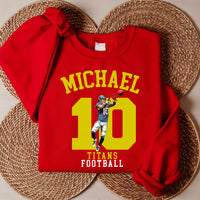 Custom Name and Number Football Player Sweatshirt, Mom Football Shirt, Personalized Team Name Sweatshirt