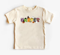 Custom Kids Halloween Name Shirt, Toddler Spooky Tee, Kindergarten Halloween Shirt With Name, Personalized Unisex Shirt, Halloween Gifts