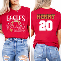 Football Shirt, Senior Football Mom T-Shirt, Football Shirts Tee, Custom Football Mom Shirt, Two Sided