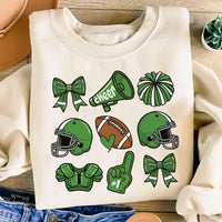 Custom Football Bow School Spirit Sweatshirt, Football Mom Shirt, Football Grandparent Sweatshirt