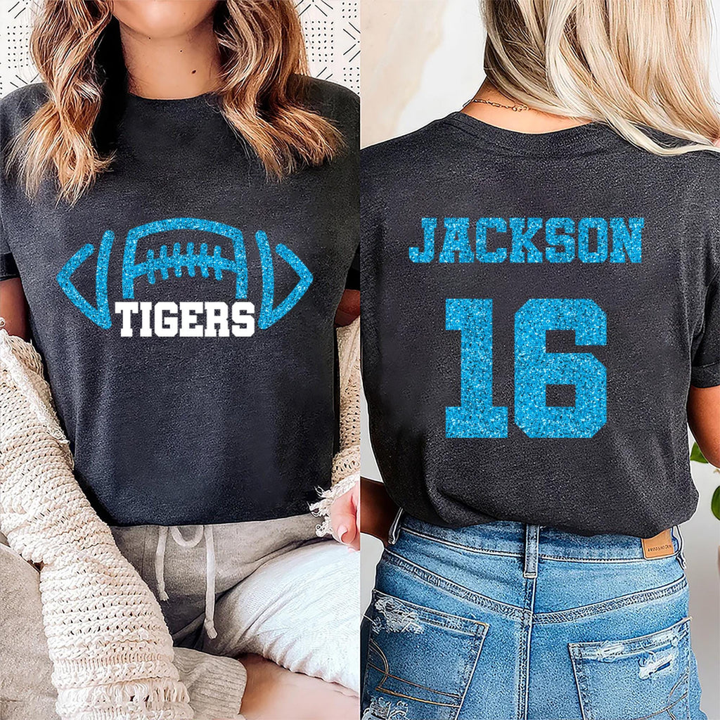Custom Football Mascot Sweatshirt, Personalized Team Spirit Tee, Football Mom Sweatshirt, Two Sided