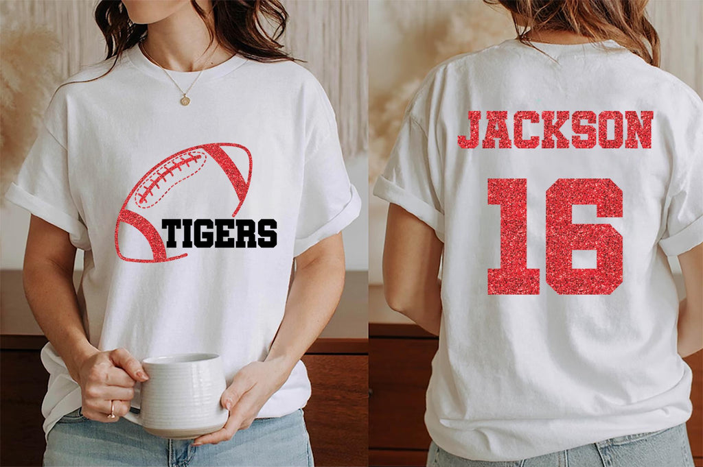 Custom Football Mascot Sweatshirt, Personalized Team Spirit Tee, Football Mom Sweatshirt, Two Sided