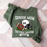 Senior Football Mom Sweatshirt, Custom Name and Number Shirt, Game Day Sweatshirt