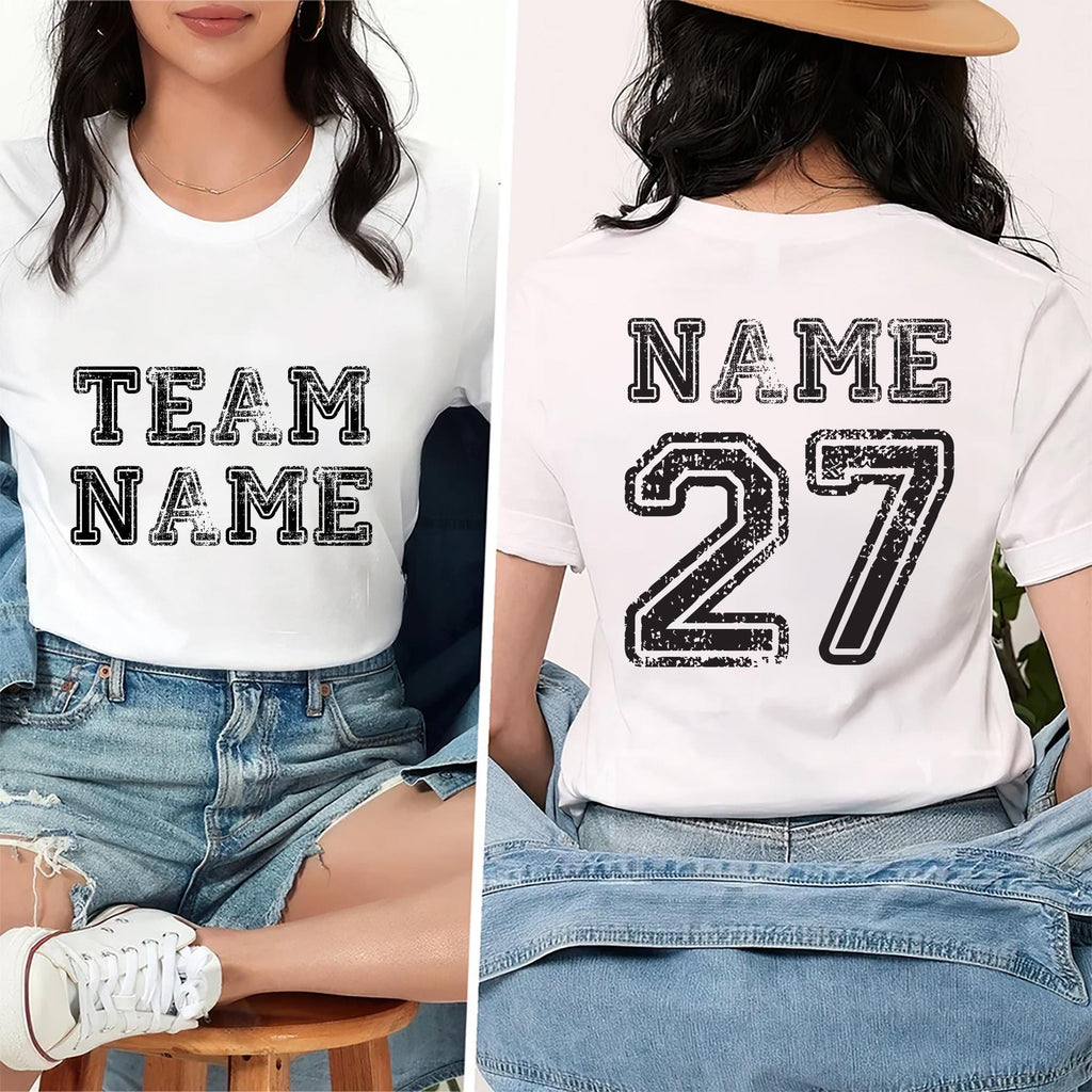 Custom Sports Team Name Shirt, Personalized Sports Shirt, Family Number Tee, Front Back