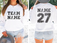 Custom Sports Team Name Sweatshirt, Personalized Sports Shirt, Family Number Sweatshirt, Two Sided
