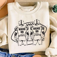 Two Football Players Sweatshirt, Personalized Team Name Football Shirt, Custom Family Game Day Sweatshirt