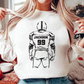Football Player Silhouette Sweatshirt, Custom Name and Number Shirt, Personalized Sports Sweatshirt