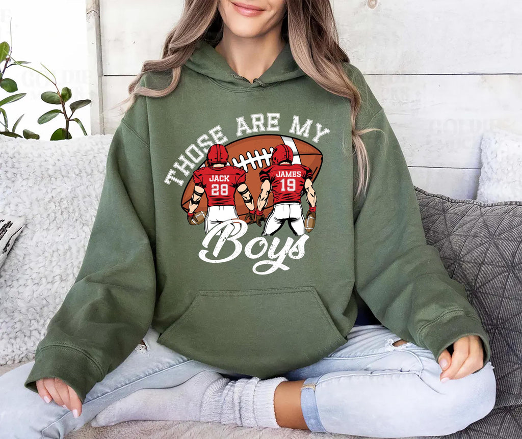 Custom Football Mom Hoodie, Football Jersey Number Shirt, Football Game Day Hoodie