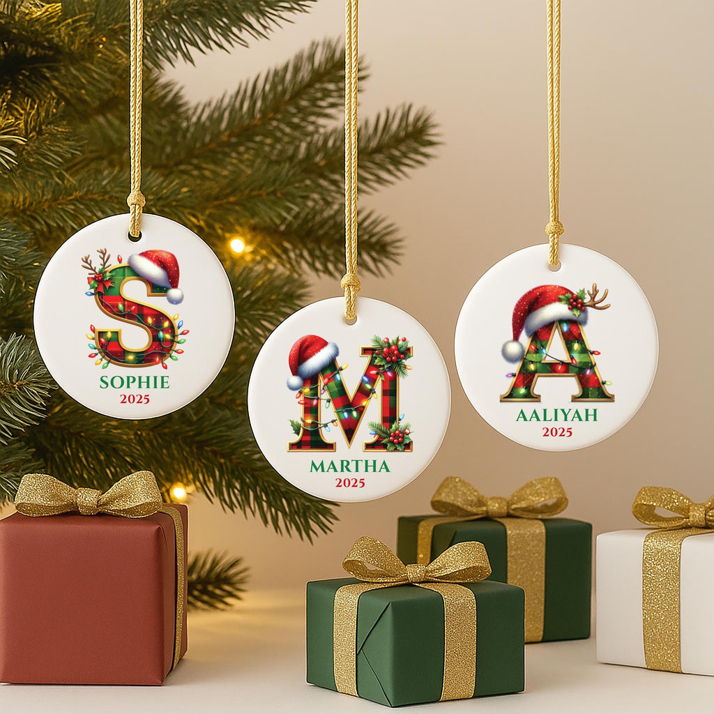 Personalized Christmas Ornament, Custom Name Ceramic Ornament, Family Christmas Ornament, Personalized Holiday Keepsake, Christmas Present