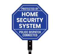 2 Pack Protected by Home Security System Yard Sign with 16" Stake, Octagon Shape Rust-Free Aluminum Warning Sign, UV Protected Outdoor Sign