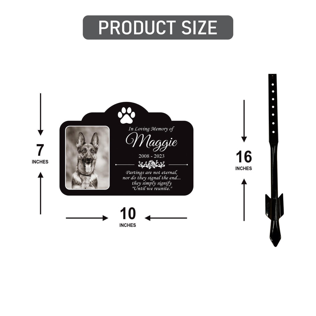 Custom Dog Loss Memorial Yard Sign with 16" Stake, Personalized Pet Grave Marker with Photo, Rust-Free Aluminum Tribute Remembrance Plaque